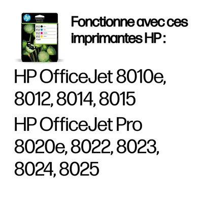 912 Pack de 4 cartouches d'encre Noir/Cyan/Magenta/Jaune authentiques - HP - Cartouches d'encre - visuel 4