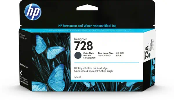 Cartouche d'encre noire mate HP DesignJet 728, 130 ml - Cartouches d'encre - visuel 1