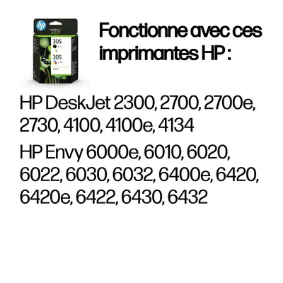 Pack de 2 cartouches d'encre authentiques HP 305 3 couleurs / noir - Cartouches d'encre - visuel 4