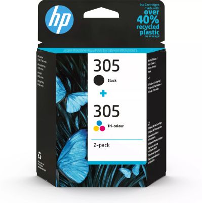 Achat HP 305 2-Pack Tri-color/Black Original Ink Cartridge au meilleur prix