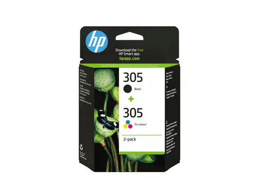 HP 305 2-Pack Tri-color/Black Original Ink Cartridge - Cartouches d'encre - visuel 1