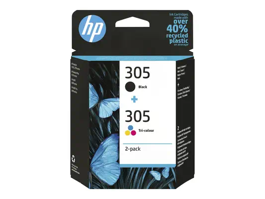 HP 305 2-Pack Tri-color/Black Original Ink Cartridge - Cartouches d'encre - visuel 2