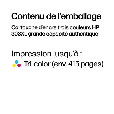 Cartouche d’encre trois couleurs HP 303XL grande capacité authentique - Cartouches d'encre - visuel 3