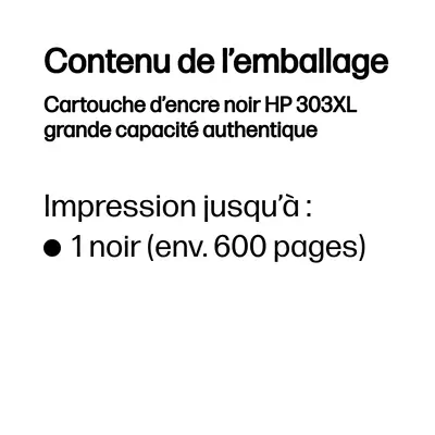 Cartouche d’encre noir HP 303XL grande capacité authentique - Cartouches d'encre - visuel 2