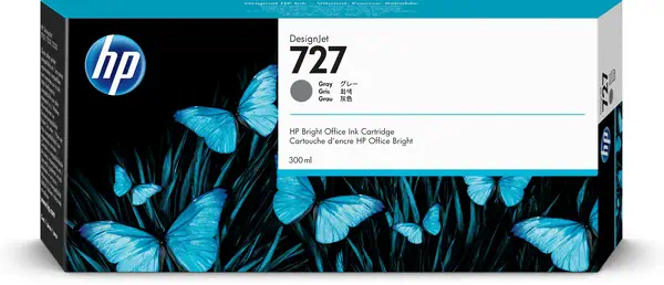 Revendeur officiel HP 727 original 300-ml Ink cartridge F9J80A Gray