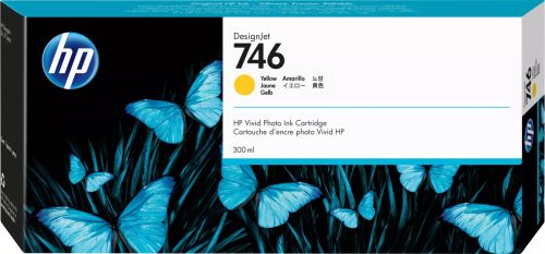 Revendeur officiel Cartouches d'encre HP 746 300-ml Yellow Ink Cartridge