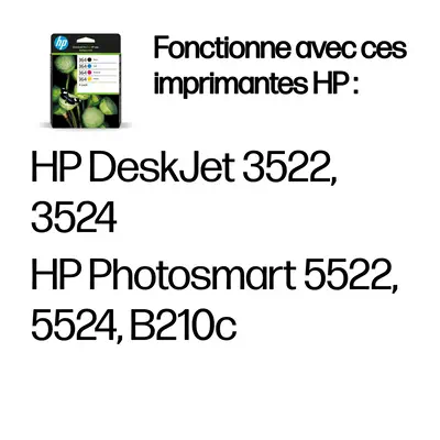 364 pack de 4 cartouches d'encre noir/cyan/magenta/jaune authentiques - HP - Cartouches d'encre - visuel 2