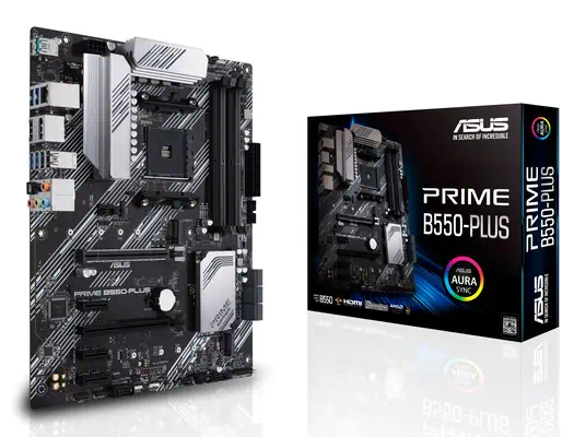 ASUS PRIME B550-PLUS AMD B550 Emplacement AM4 ATX Asus - visuel 1 - hello RSE - Des bases solides