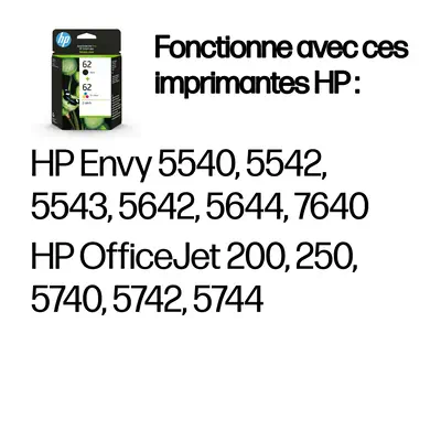 62 pack de 2 cartouches authentiques d'encre noire / trois couleurs - HP - Cartouches d'encre - visuel 3
