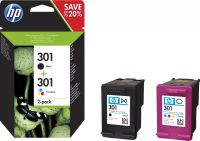 Vente Cartouches d'encre HP 301 pack de 2 cartouches d'encre noir/trois couleurs authentiques sur hello RSE