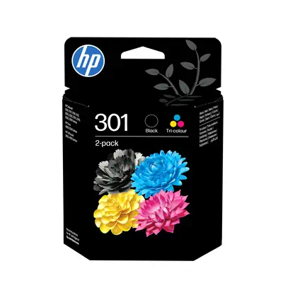 301 pack de 2 cartouches d'encre noir/trois couleurs authentiques - HP - Cartouches d'encre - visuel 1