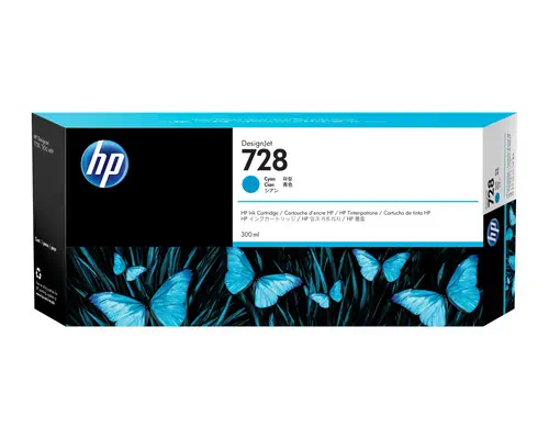 HP 728 DesignJet cartouche d'encre cyan, 300 ml - Autres consommables - visuel 1
