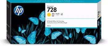 Revendeur officiel HP 728 original 300-ml Yellow Ink cartridge F9K15A