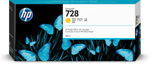 HP 728 DesignJet cartouche d'encre jaune, 300 ml - Autres consommables - visuel 1