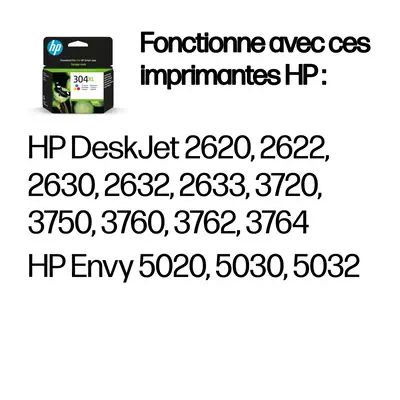 304XL Cartouche d’encre trois couleurs grande capacité authentique - HP - Cartouches d'encre - visuel 3