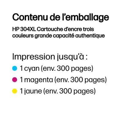 304XL Cartouche d’encre trois couleurs grande capacité authentique - HP - Cartouches d'encre - visuel 4