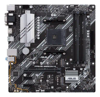 ASUS PRIME B550M-A AMD B550 Emplacement AM4 micro Asus - visuel 1 - hello RSE - Radiateur VRM et protections thermiques