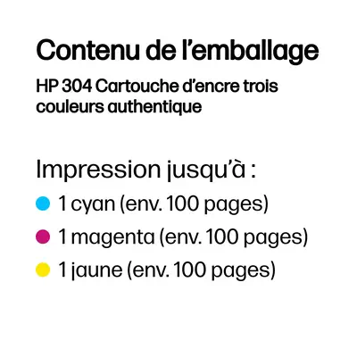 HP 304 Cartouche d’encre trois couleurs authentique - Cartouches d'encre - visuel 1