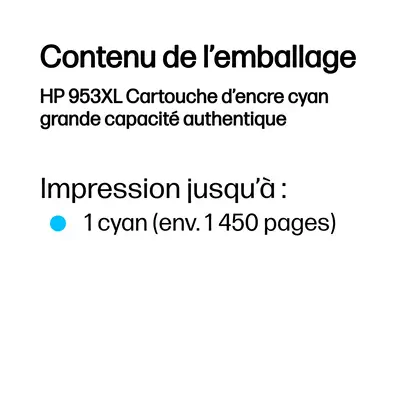 953XL Cartouche d’encre cyan grande capacité authentique - HP - Cartouches d'encre - visuel 3