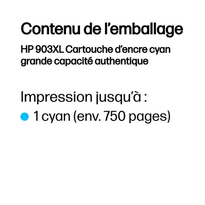 903XL Cartouche d’encre cyan grande capacité authentique - HP - Cartouches d'encre - visuel 5