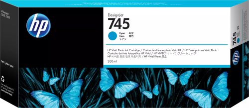 Revendeur officiel Cartouches d'encre HP 745 original Ink cartridge F9K03A Cyan 300 ml