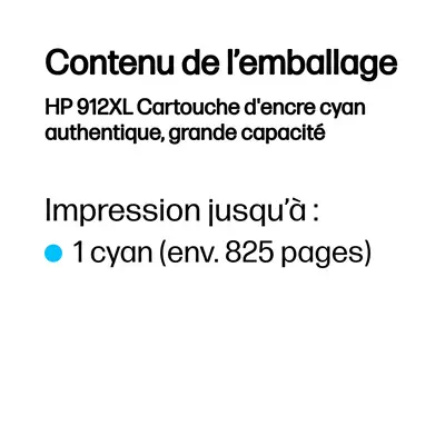 912XL Cartouche d'encre cyan authentique, grande capacité - HP - Cartouches d'encre - visuel 3