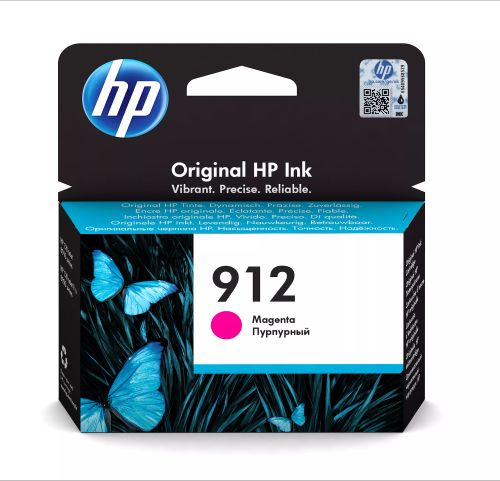 Revendeur officiel Cartouches d'encre HP 912 Magenta Ink Cartridge