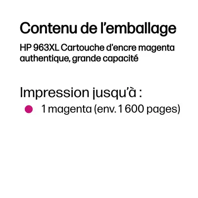 963XL Cartouche d'encre magenta authentique, grande capacité - HP - Toner - visuel 4