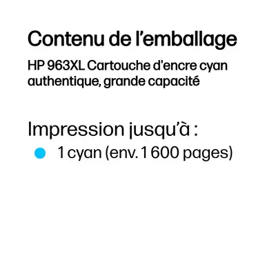 963XL Cartouche d'encre cyan authentique, grande capacité - HP - Toner - visuel 4