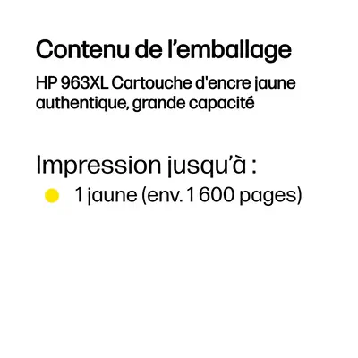 963XL Cartouche d'encre jaune authentique, grande capacité - HP - Toner - visuel 4