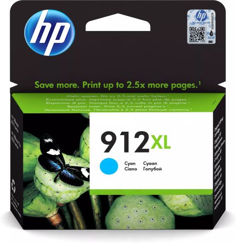 Revendeur officiel Cartouches d'encre HP 912XL High Yield Cyan Ink