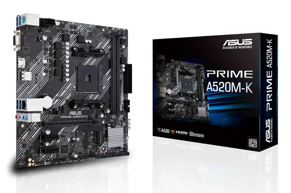 ASUS PRIME A520M-K AMD A520 Emplacement AM4 micro Asus - visuel 1 - hello RSE - Smart Protection