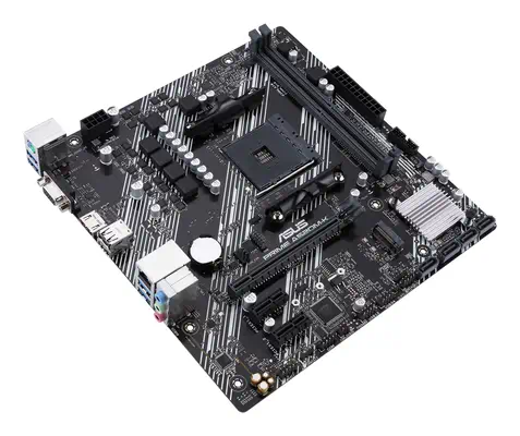 ASUS PRIME A520M-K AMD A520 Emplacement AM4 micro Asus - visuel 1 - hello RSE - Un design énergétique parfait qui protège votre circuit