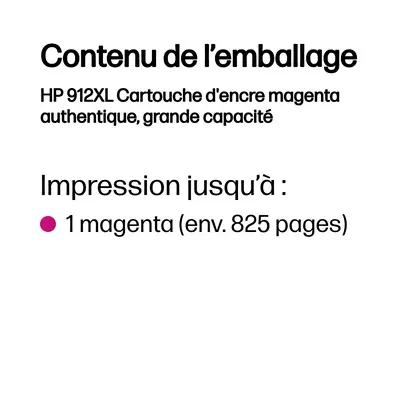 912XL Cartouche d'encre magenta authentique, grande capacité - HP - Cartouches d'encre - visuel 3