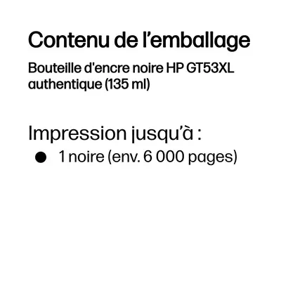 Bouteille d'encre noire HP GT53XL authentique (135 ml) - Cartouches d'encre - visuel 2