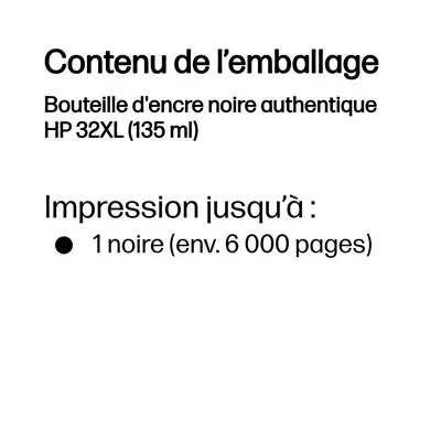 Bouteille d'encre noire authentique HP 32XL (135 ml) - Toner - visuel 3