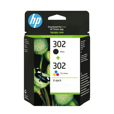 Pack de 2 cartouches d'encre noire/3 couleurs authentiques HP 302 - Cartouches d'encre - visuel 1