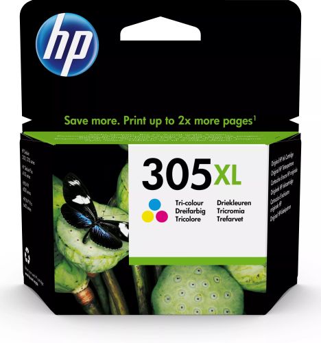 Revendeur officiel Cartouches d'encre HP 305XL High Yield Tri-color Original Ink Cartridge