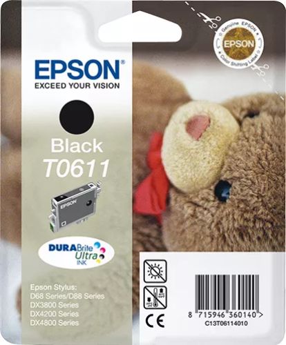 Vente Cartouches d'encre EPSON T0611 cartouche d encre noir capacité standard 8ml sur hello RSE