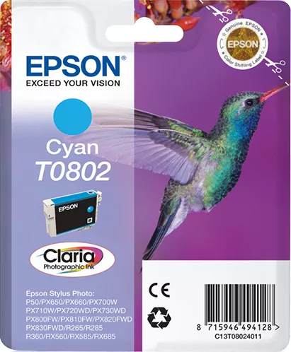 Achat EPSON T0802 cartouche d encre cyan capacité standard 7 au meilleur prix