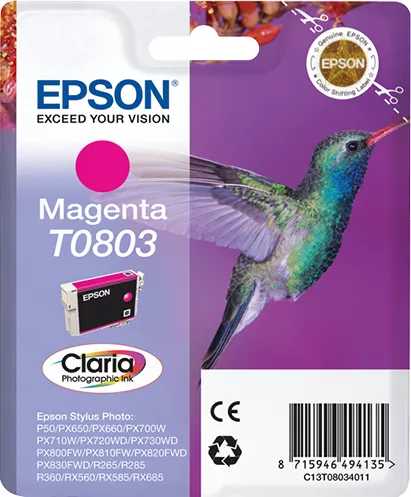 Revendeur officiel Cartouches d'encre EPSON T0803 cartouche d encre magenta capacité standard