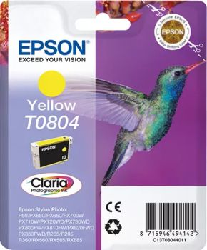 Revendeur officiel Cartouches d'encre EPSON T0804 cartouche d encre jaune capacité standard 7.4ml 520 pages