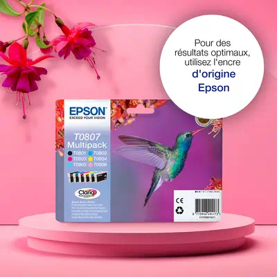 Multipack "Colibri" (T0807) - Encres Claria N, C, M, J, Cc, Mc - Epson - Cartouches d'encre - visuel 4