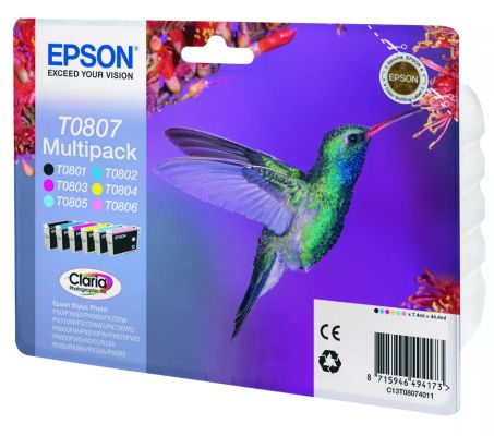 Vente EPSON T0807 cartouche d encre noir et cinq Epson au meilleur prix - visuel 2