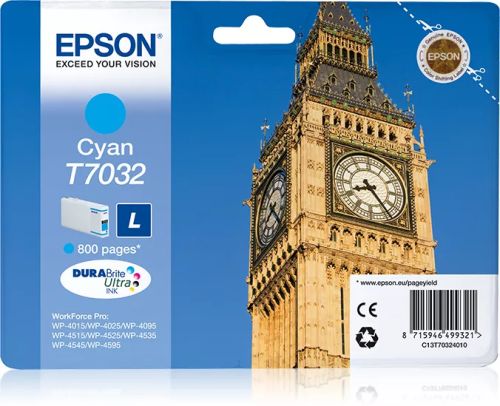 Revendeur officiel Cartouches d'encre EPSON T7032 cartouche de encre cyan capacité standard 9.6ml 800 pages