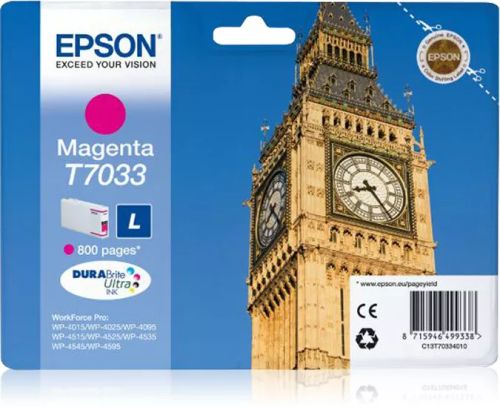 Vente EPSON T7033 cartouche de encre magenta capacité standard 9.6ml 800 au meilleur prix