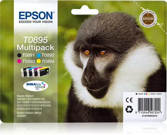Revendeur officiel EPSON T0895 cartouche d encre noir et tricolore 1-pack RF