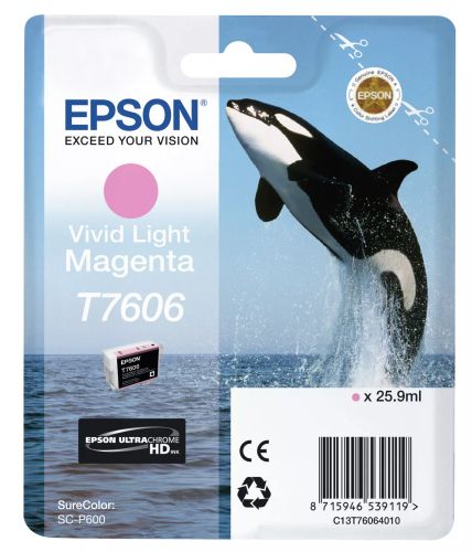 Revendeur officiel Cartouches d'encre Epson T7606 Vivid Magenta clair