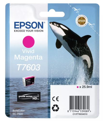 Revendeur officiel Cartouches d'encre EPSON T7603 cartouche dencre magenta vif haute capacité 25,9ml 1356