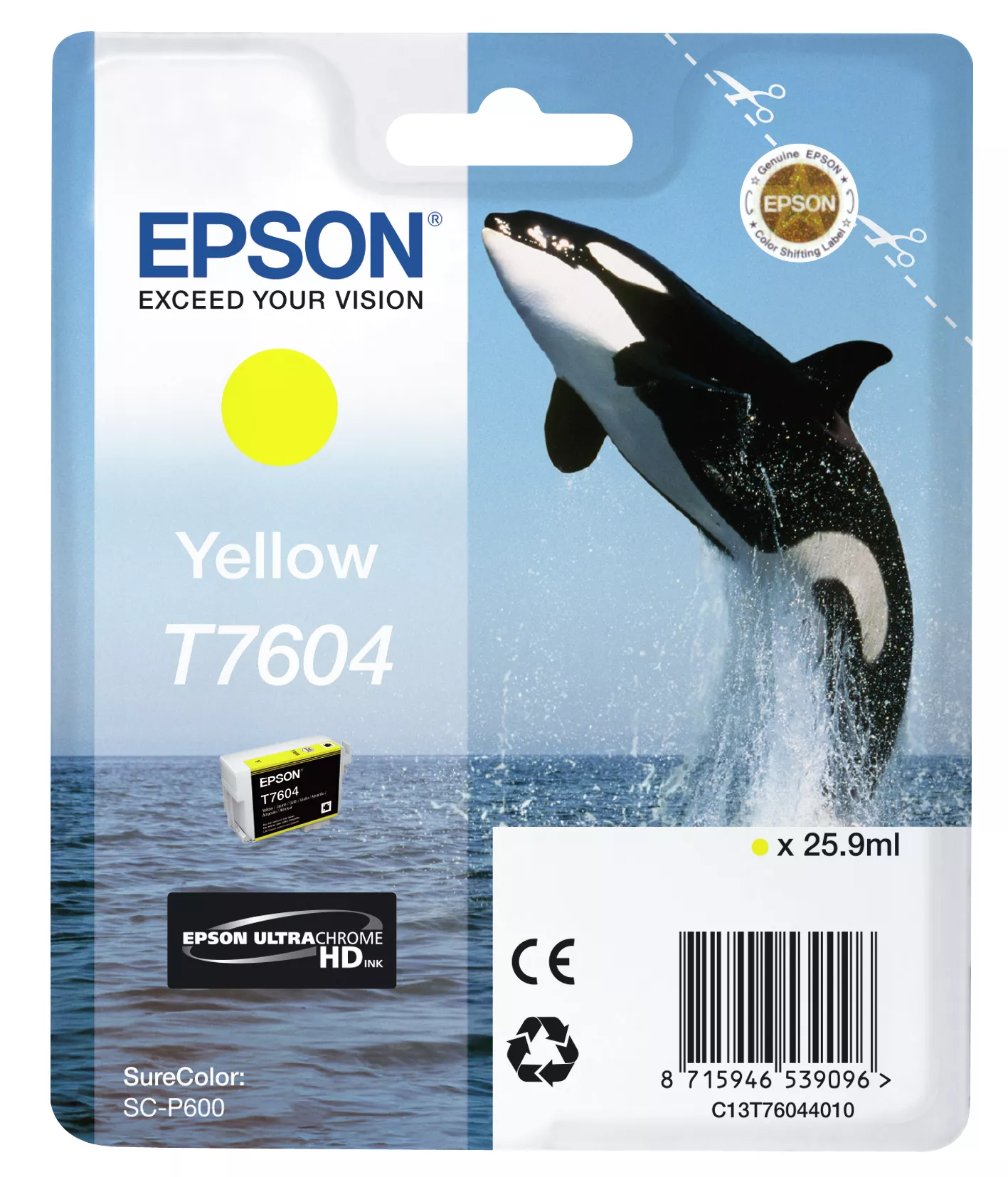Revendeur officiel EPSON T7604 cartouche dencre jaune haute capacité 25,9ml